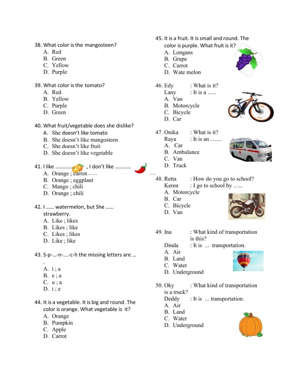 Kumpulan Soal Bahasa Inggris kelas 3 worksheet Materi guru Bahasa