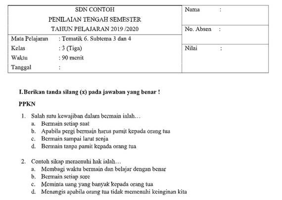 Soal Dan Jawaban Pts Tema 3 Kelas 6 Semester 1 - Soal Pelajaran Soal Dan Jawaban Pts Tema 3 Kelas 6 Semester 1 - Soal Pelajaran