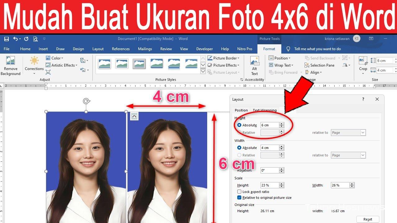 3 Cara Mudah Mengubah Ukuran Gambar di Word untuk Cetak 3×4 yang Rapi