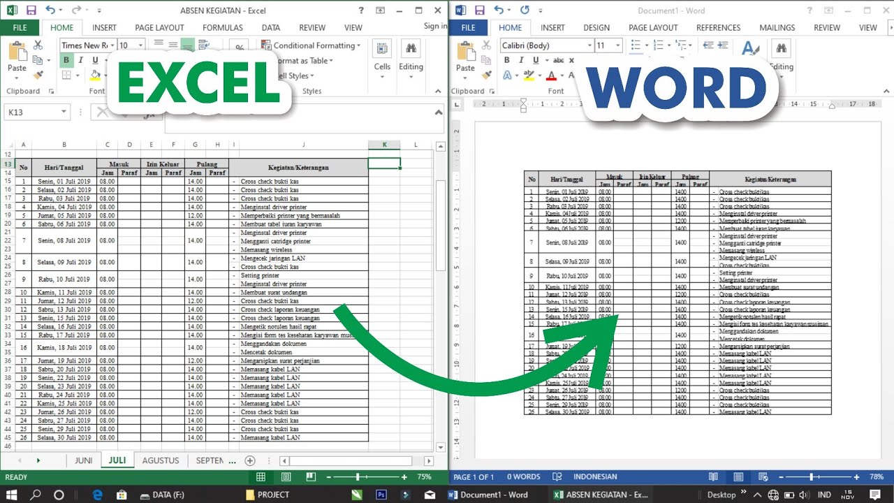 3 Cara Mudah Ubah Excel ke Word Gratis Tanpa Software di 2026