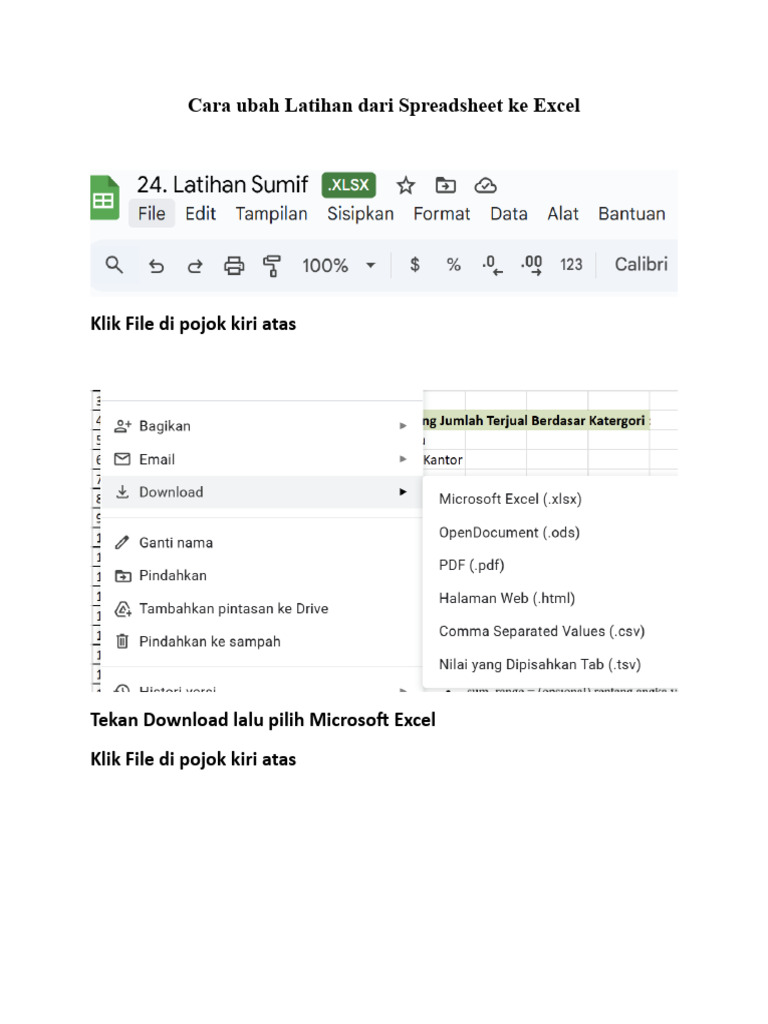 00 Cara Ubah Spreadsheet Ke Excel PDF 00 Cara Ubah Spreadsheet Ke Excel PDF