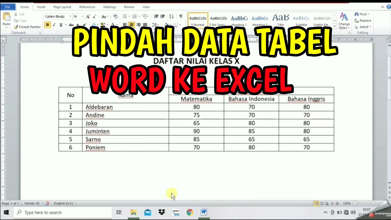 3 Cara Ubah Word ke Excel Tanpa Ribet di Tahun 2026, Ternyata Semudah Ini