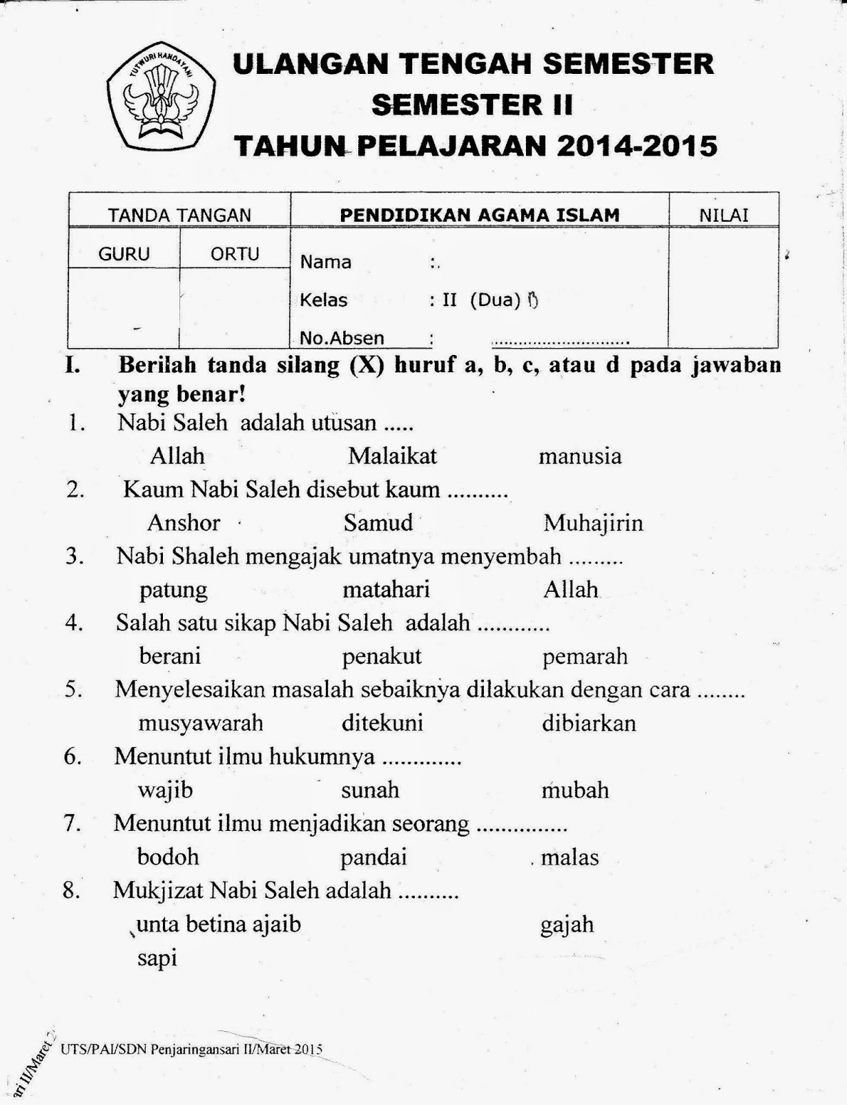 Panduan Lengkap Mengunduh Soal UKK Agama Kelas 1 Semester 2 untuk