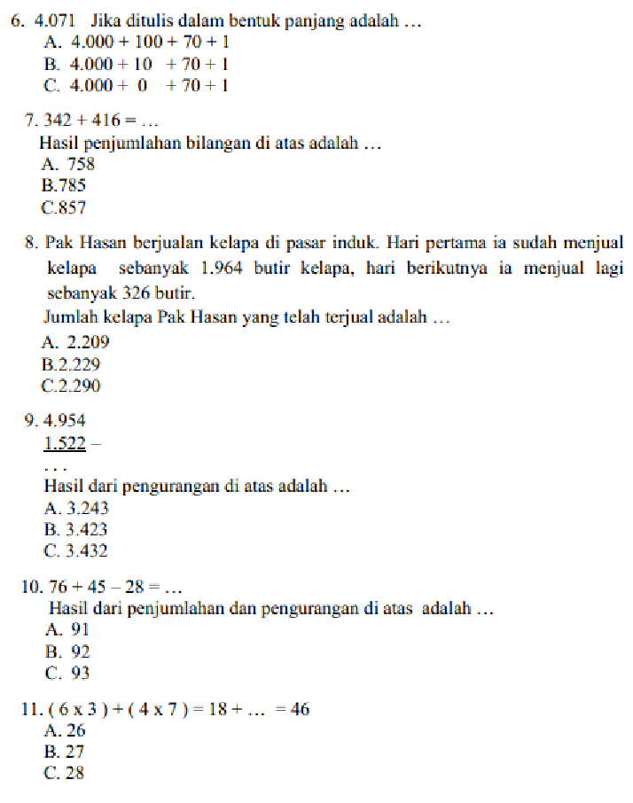 Download Bank Soal UAS SD Kelas 1 6 Semester 1 dan 2 Tahun 20152016