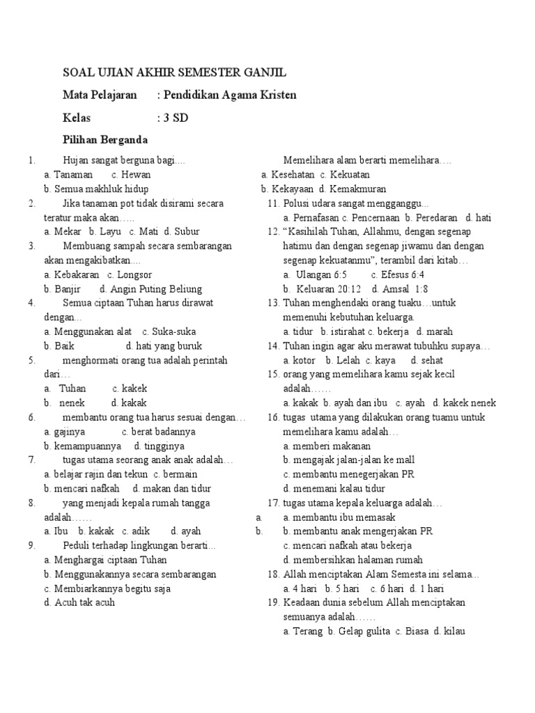 Ternyata Ini Trik Bimbel Brilian Hadapi Soal Ulangan Agama Kelas 3 Semester 2