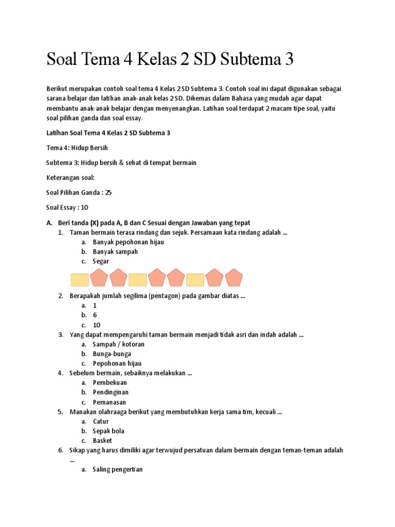 Soal Tema 4 Kelas 2 SD Subtema 3 Nesabamedia - Com PDF Soal Tema 4 Kelas 2 SD Subtema 3 Nesabamedia - Com PDF