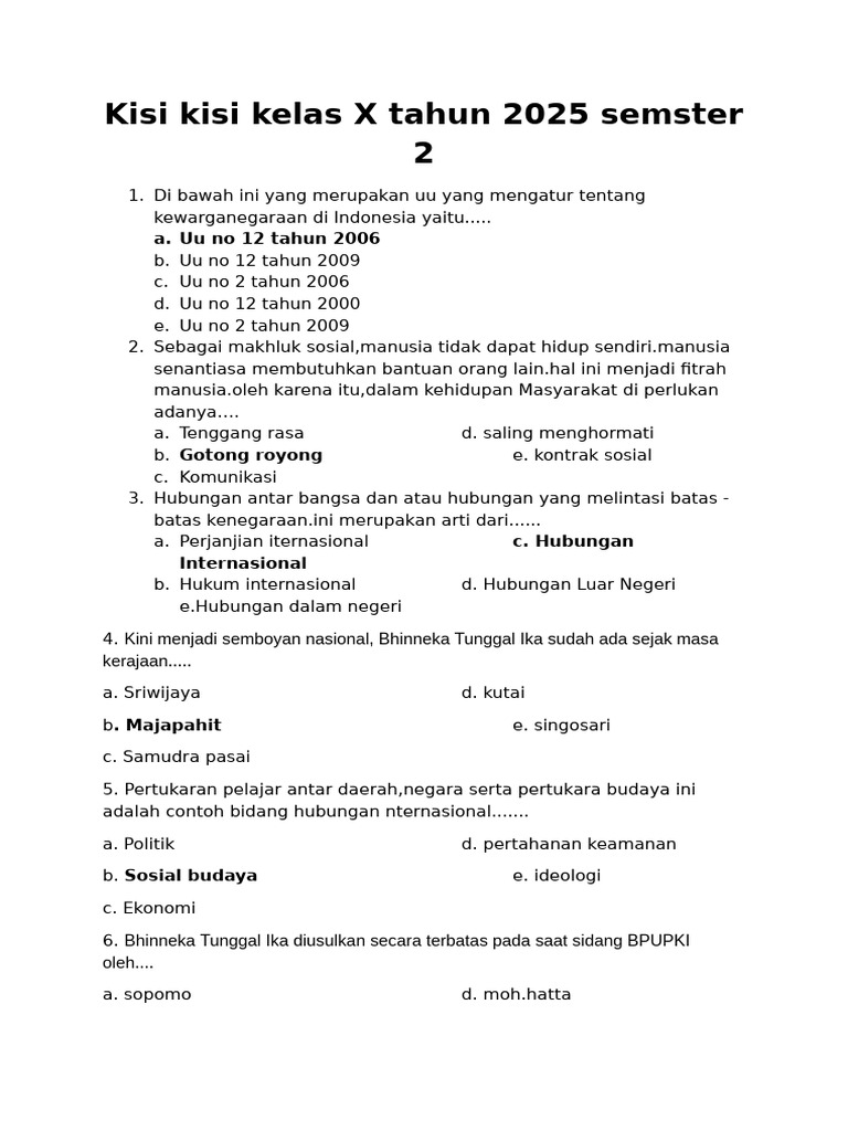 7 Rahasia Contoh Soal dan Pembahasan PKN Kelas X Semester 2 yang Wajib Tahu Sebelum Ujian