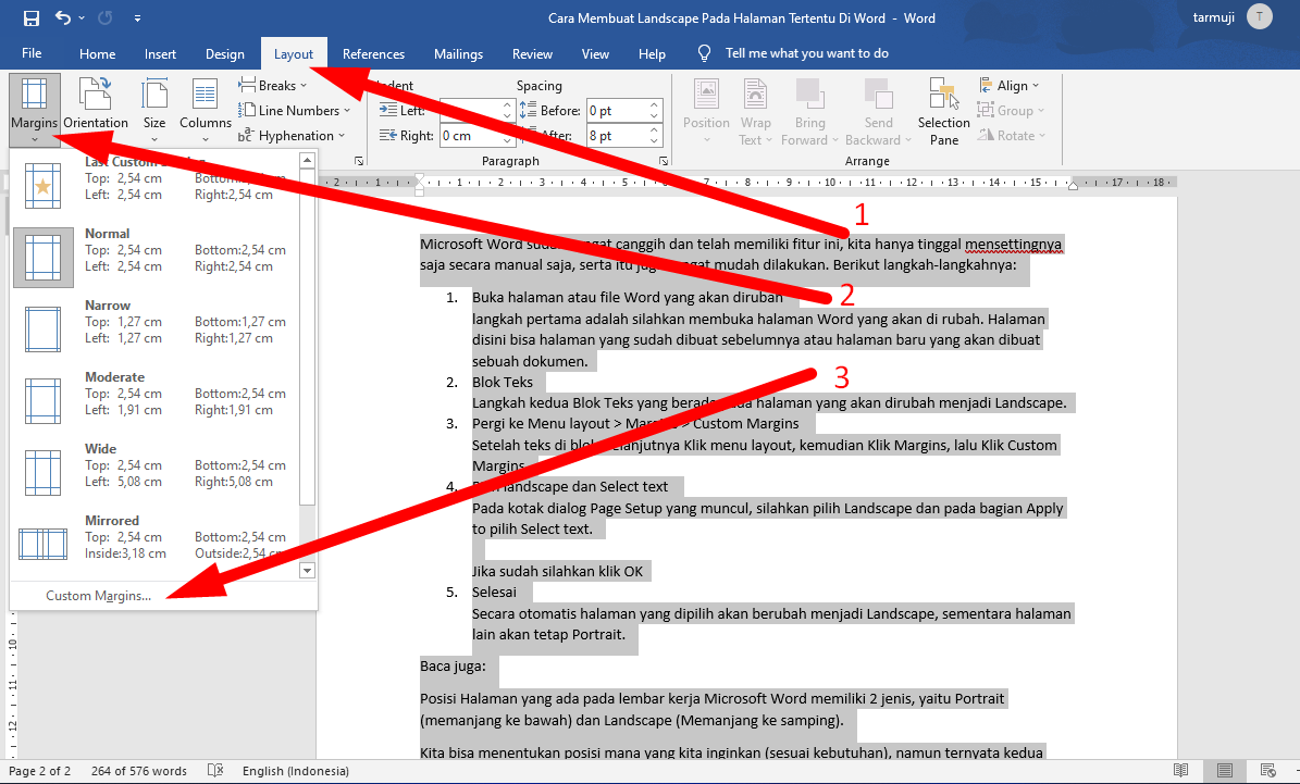 Cara Mengubah Sebagian Halaman di Word Menjadi Landscape: 3 Trik Praktis yang Jarang Diketahui