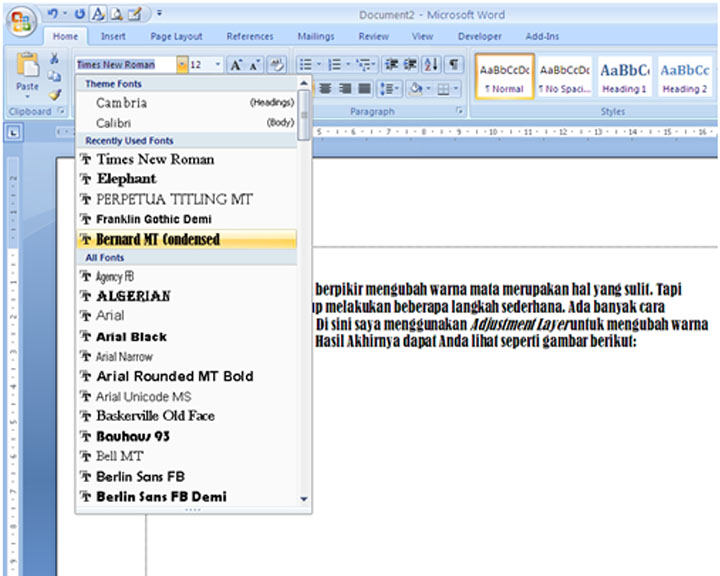 Ternyata Begini Cara Mengubah Setelan Huruf pada Microsoft Word 2007 yang Jarang Diketahui