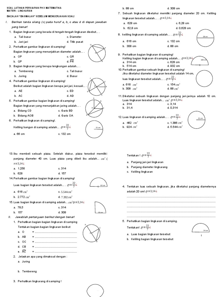 5 Cara Kuasai Lingkaran, download soal matematika kelas 6 materi lingkaran kd 3.4 Sekarang