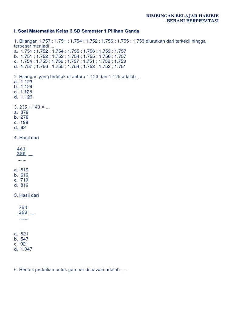 7 Cara Mudah Download Soal Matematika Kelas 3 SD Kurikulum 2013 Bikin Nilai Anak Naik