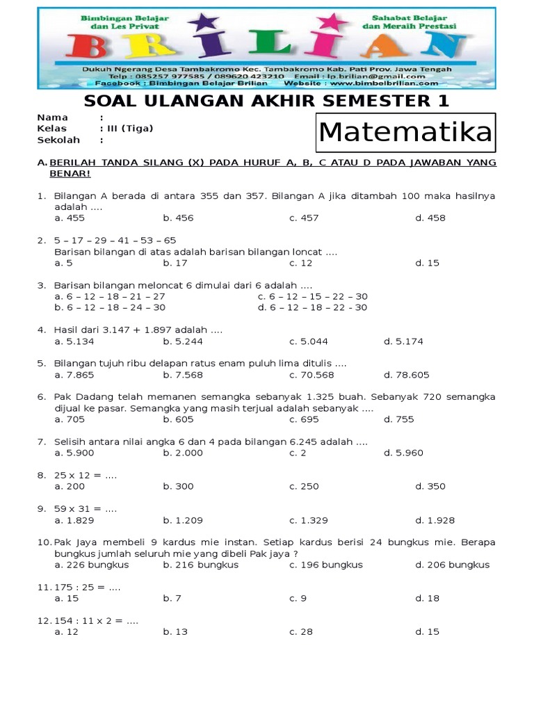 Terbukti! 7 Cara Download Soal Matematika Kelas 3 SD Semester 1 untuk OMI 2026